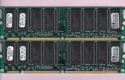 128MB 2x64MB PC-100 NEC MC-458C8646LFA-A10 HP 1818-7321PC100 SDR 8Mx64 RAM Kit - Image 1 of 2