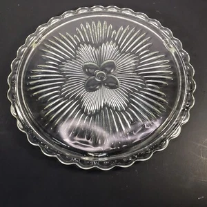 Vintage Indiana Glass #3355 Crystal Glass Footed Cake Dessert Plate Tray 11.25" - Picture 1 of 24
