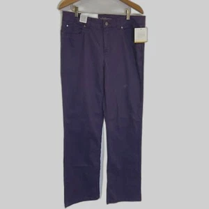 Croft & Barrow - Natural Fit Stretch Straight Jeans Hose Lila - Größe 12 Neu mit Etikett - Bild 1 von 9