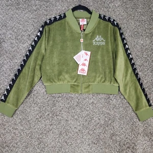 Chaqueta deportiva Kappa 222 Banda Servelle para mujer L verde oliva terciopelo pedrería - Imagen 1 de 10