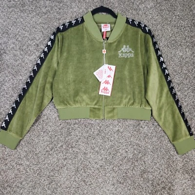 Giacca Kappa 222 Banda Servelle Track Donna L Verde Oliva Velluto Strass  - Immagine 1 di 4