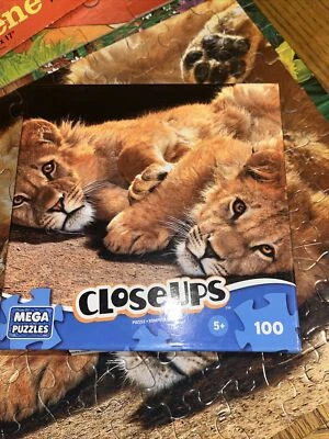 Close-Ups Mega 100 PC Puzzle Lions  New 5+ - Image 1 of 4