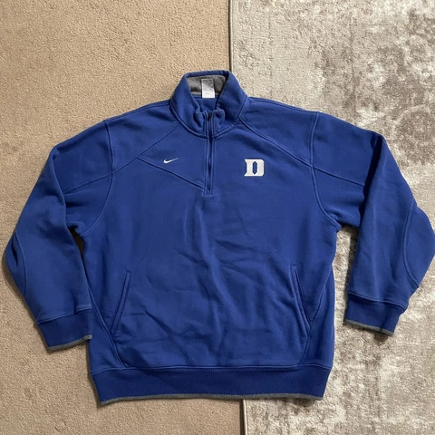 Duke Blue Devils Nike Pullover 1/4 Zip Mens XL Jacket Fleece 380189 Cover