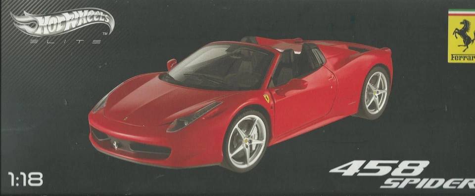 1:18 HOT WHEELS ELITE FERRARI 458 ITALIA SPIDER ROSSA EDIZIONE LIMITATA   W1177 - Immagine 1 di 1