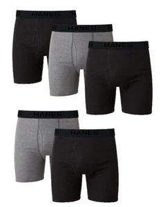 Hanes Boxer Briefs 5-Pack Ultimate Comfort waistband Tagless Wicking No Ride L - Picture 1 of 8