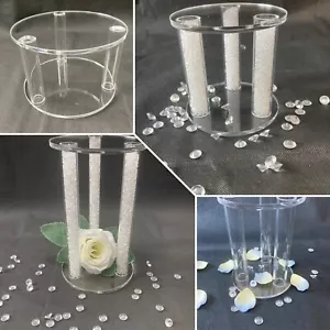 Clear Acrylic Cake Spacer Separator Stands Round Custom Sizes Wedding Display - Picture 1 of 12