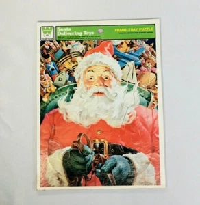 Vintage 1979 Whitman Christmas Frame Tray Jigsaw Puzzle Santa Claus Toy 12 Piece - Picture 1 of 12