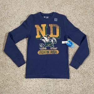 NUEVA CON ETIQUETAS ND NOTRE DAME Universidad de Lucha IRLANDESA Mangas Largas Camiseta Talla Pequeña - Imagen 1 de 10