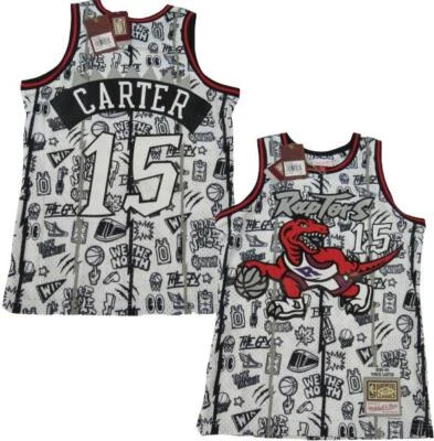 98-99 Vince Carter #15 Raptors Mens Mitchell & Ness Swingman Doodle Jersey $155 - Image 1 of 4