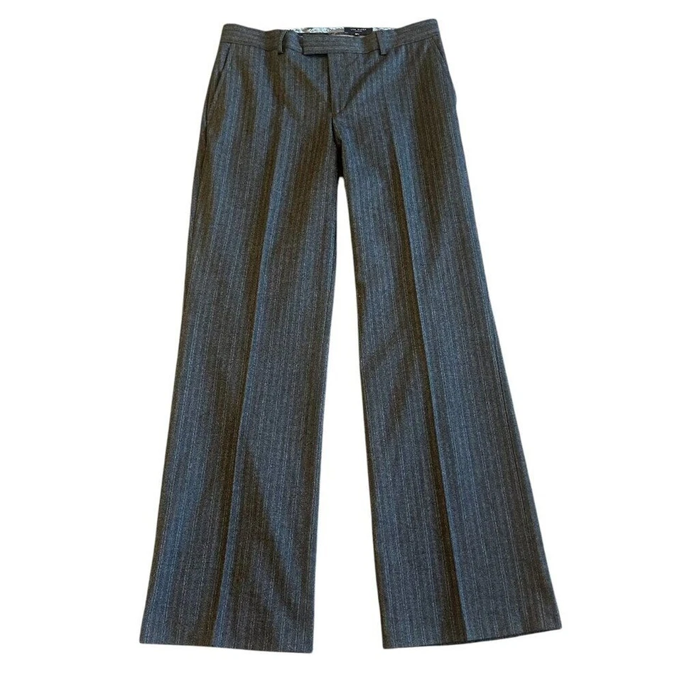 Ted Baker London Wide Leg Slacks Dress Pants Brown Pinstripe Size 32 L Women's - Image 1 of 4