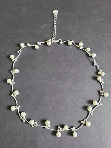 MONET Silver Tone Faux Pearls Necklace 18" New - Picture 1 of 7