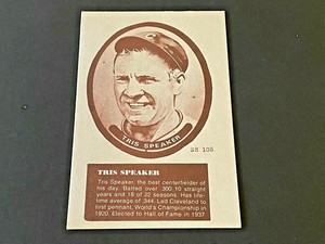 1975 Sport Hobbyist---Tris Speaker- Cleveland Indians---# SH105--3 1/2" x 5 1/2"