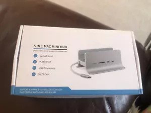 USB C Hub for Mac Mini, 5 in 1 with M.2 NVMe SSD slot. Dock + Storage BNIB - Picture 1 of 3