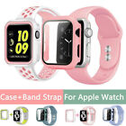 Silicone Watch Strap  For Apple Watch Ultra2 9 8 7 6 SE 5 4 3 Band + Case Cover