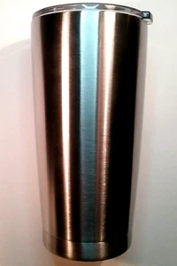 Coffee Tumbler Stainless Steel with Clear Lid Brand New - Picture 1 of 9