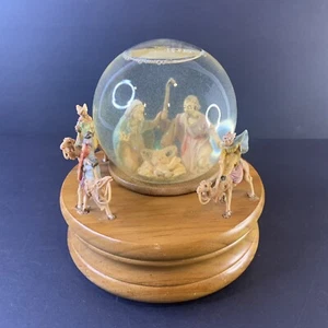 Vintage 1988 Fontanini Roman Nativity Wise Men Glitterdome Music Globe - Works - Picture 1 of 10