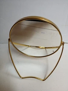 Vintage Art Deco Adjustable Brass Vanity 2-Sided DresserTable Top Mirror - Picture 1 of 8