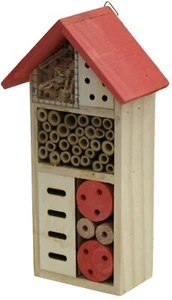 Wooden Insecte Abeille Maison Hôtel Bois Toit Attract & Pour Jardin Corail - Photo 1/2
