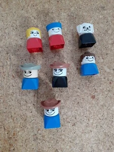 Lego Duplo 7 Figuren Köpfe Körper Retro Vintage Alt Sammlerstücke Paket Set Sieb - Bild 1 von 18