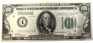 1928 $100 FEDERAL RESERVE NOTE CLEVELAND VERY FINE PLUS D00265114A - Picture 1 of 2