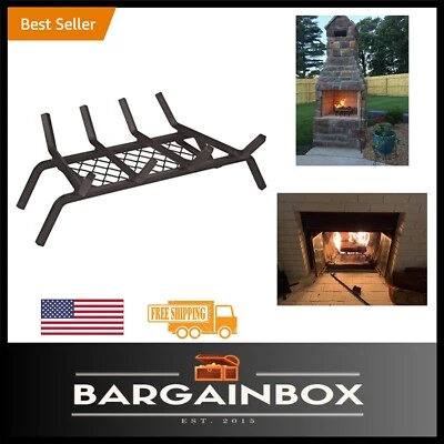 Rejilla de chimenea de hierro fundido tratada térmicamente 18 pulgadas - resistente con retenedor de brasas Foto 1 de 4