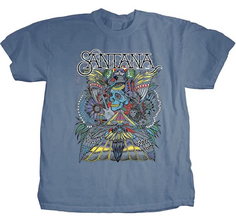 Santana-Folk Skull-X-Large Stone Blue T-shirt - Image 1 of 1