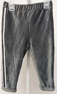 Grey Suede Pull Up Comfy Cuffed Sweatpants Unisex Infant Baby Size 18M - Picture 1 of 4