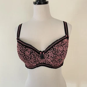 Fauve "Emmanuelle" | Sz 12G 34G | Black And Pink | Underwire Bra - Picture 1 of 5