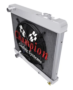 Radiador RS Champion 4 filas todo aluminio con ventilador de 16" para Oldsmobile 88 1961 1962 - Imagen 1 de 9