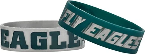 2 Pack Collectible Bandz Philadelphia Eagles NFL Bracelets Bleeding Green Cover