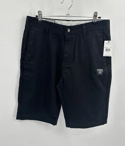 NEW Volcom Mens Size 30 Vmonty Black Modern Fit Chino Shorts New with tags - Picture 1 of 6