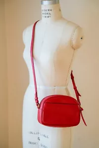 J.Crew cross body bag, Persian Red, leather H7"x W9"x D; 28" strap drop - Picture 1 of 14
