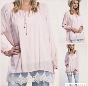 Top donna Kori America taglia small rosa garza orlo in pizzo - Foto 1 di 7