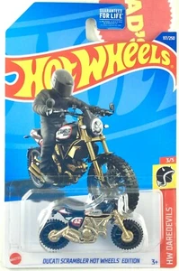 Hot Wheels 2022 Ducati Scrambler Gold Euro Dirtbike Motorcycle $1 SHIP READ - Picture 1 of 2