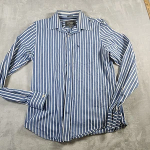 Y2K Abercrombie & Fitch Muskelhemd Herren Large 100% Baumwolle Button Down gestreift - Bild 1 von 7