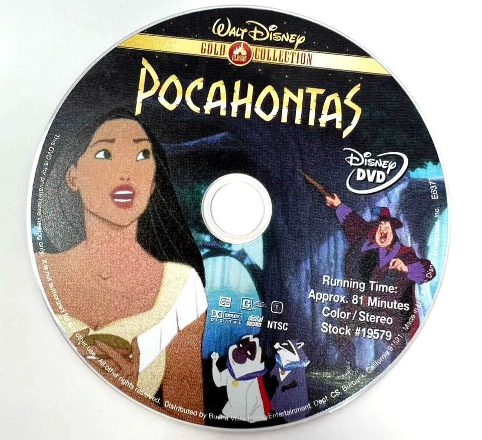 POCAHONTAS Walt Disney Gold Collection DISC ONLY - Image 1 of 1