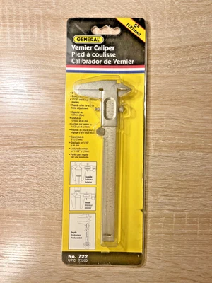 General Tools 722 Steel Metric and Imperial Measurement Vernier Caliper 5 in NEW - Image 1 of 4