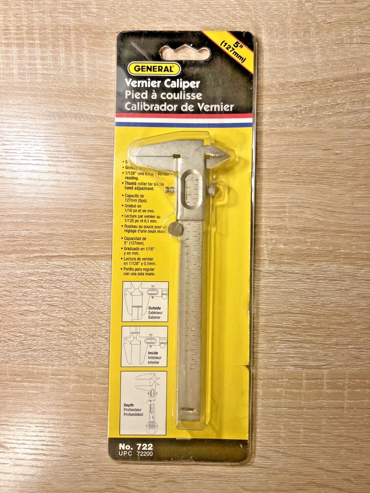 General Tools 722 Steel Metric and Imperial Measurement Vernier Caliper 5 in NEW - Image 1 of 4