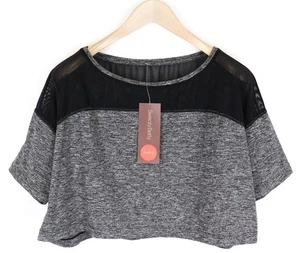 SWEATY BETTY modernes Damen T-Shirt L grau cropped Stretch Ärmel * - Bild 1 von 6