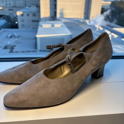 Женский кожаный Т-образный ремешок Sesto Meucci Mary Jane с котятиной пяткой размер 9 М бежевый - Изображение 1 из 4