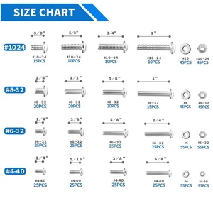 720Pcs Machine Screw Assortment Kit Phillips Pan Head Nuts Bolts Washers - Picture 1 of 7