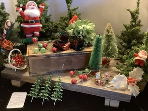 2178🌟Vintage Holiday Christmas Lot (15+) Santas Bottle Brush Trees Mercur Picks - Picture 1 of 15