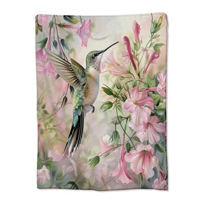 Bird Blanket for Women Adults, Flannel Hummingbird Blankets Gifts, Colorful F... - Picture 1 of 6