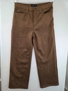 Herbst 2025 Banana Republic Petites 28/6P hoch geschnittene braune vegane Wildleder-Knöchelhose - Bild 1 von 3