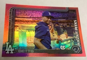 2025 Topps Mookie Betts Dugout Peeks 5/5 Red Foil (small mark top card - Photo) - Picture 1 of 4
