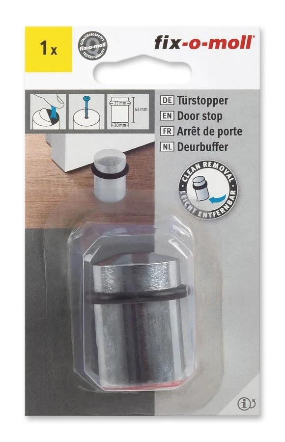 fix-o-moll Türstopper Metall satiniert 30-35mm x 44mm - Bild 1 von 1