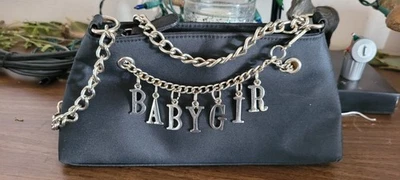 Bolso de Mano Vintage Y2k Bebé Niña Nylon Mini Dije BAGUETTE Cadena Foto 1 de 4