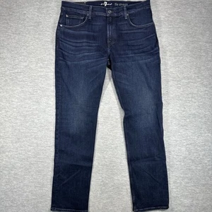 7 For All Mankind Jeans Men 36 The Straight Tapered Leg Dark Blue Denim - Picture 1 of 9