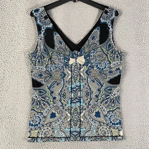 Vintage INC Tank Top Damen XL schwarz Paisley Y2K Babydoll Whimsigoth Fee Boho - Bild 1 von 11