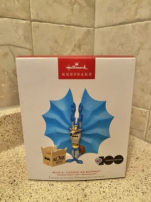NIB 2023 Hallmark Wile E. Coyote As Batman Ornament Looney Tunes DC - Image 1 of 3